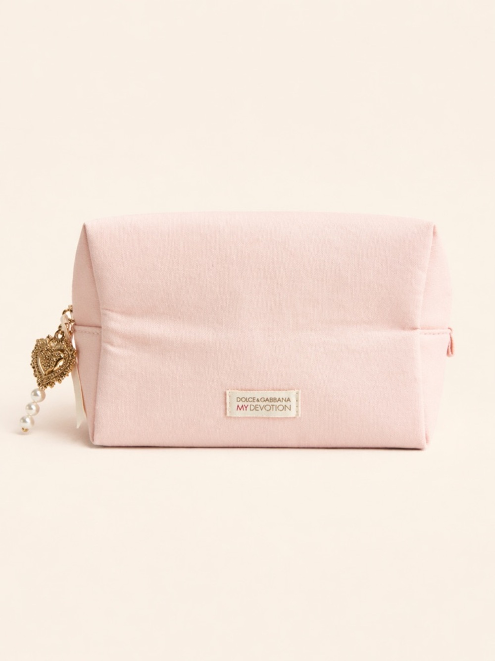 Dolce & Gabbana Pink My Devotion Cosmetic Pouch w Gold Charm [Limited Edition]